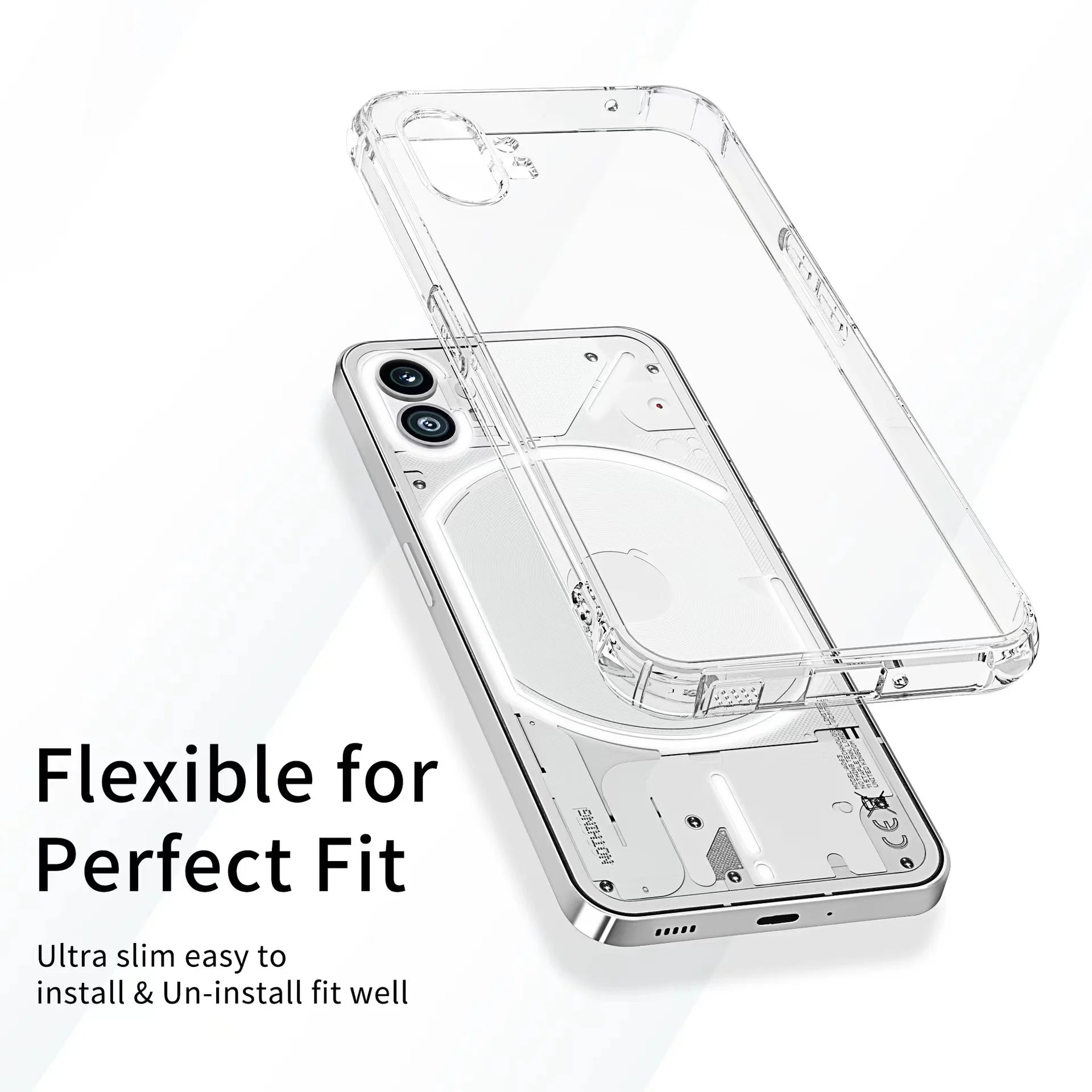 For Nothing Phone 1 Cases, Crystal Clear Flexible Soft TPU Bumper Shockproof Mobile Back Cover Phone Case for Nothing Phone 1