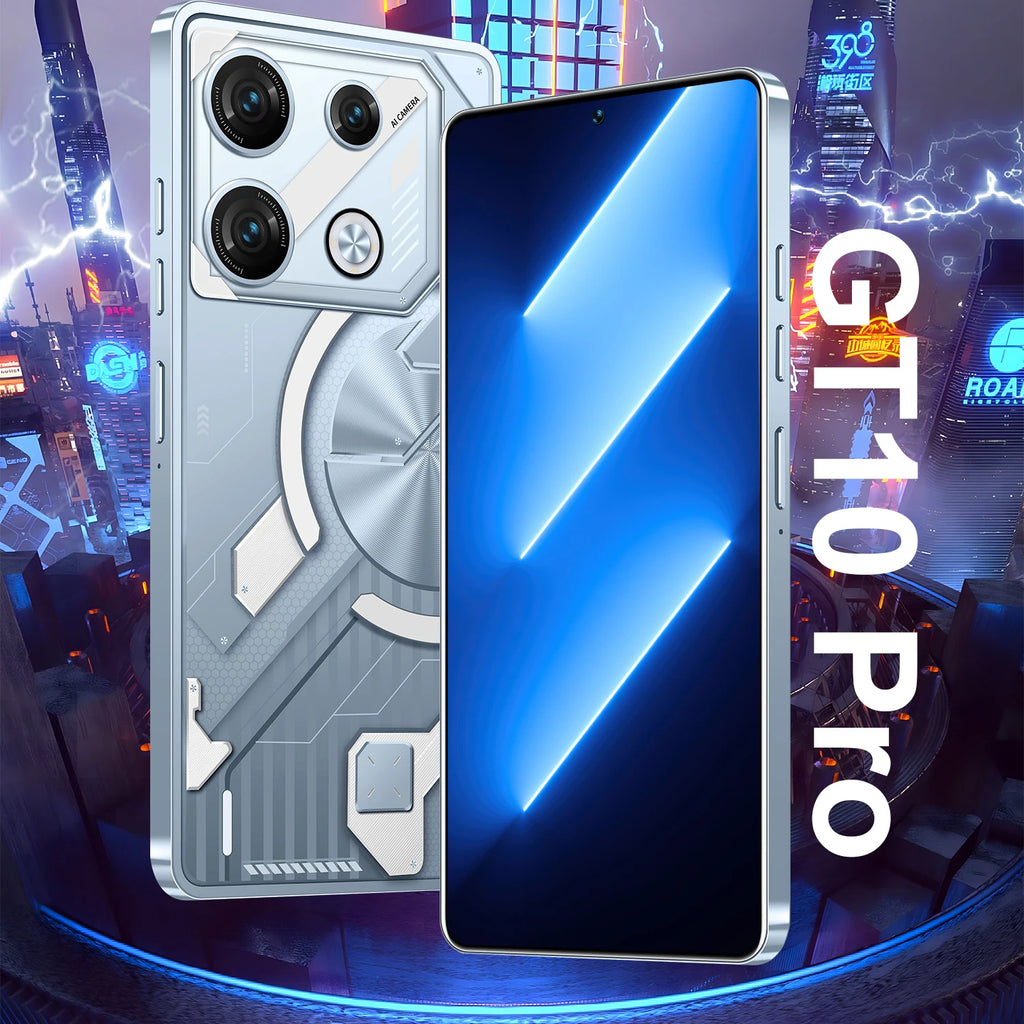 Wholesale GT10 Smartphones Deca Core CPU 108MP Rear Camera 144Hz HD Display Dual SIM Card Android 13 Hot Selling 12GB+512GB LTE
