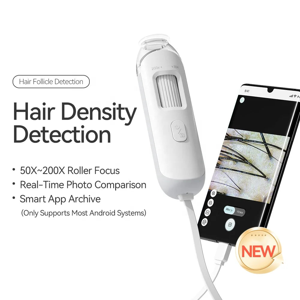 HD500X Professional Hair Testing Magnifying Glass with Camera Home Use WIFI Scalp Analyzer Follicle Hair Detector