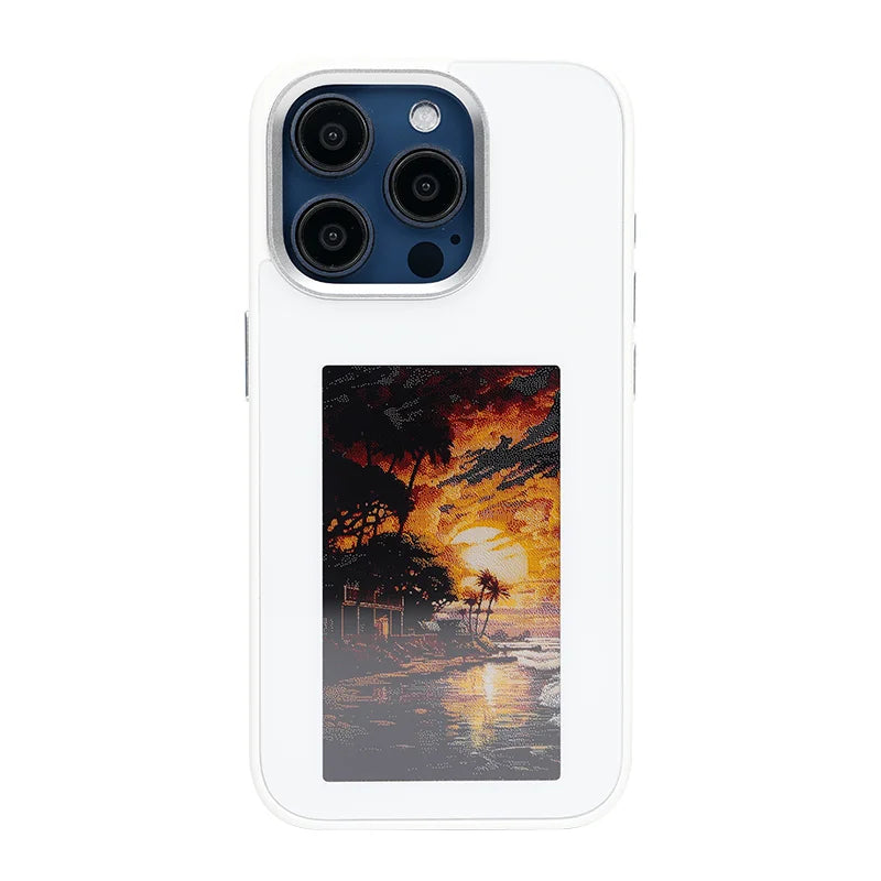 NFC Phone Case Wholesale LED Smart E Ink Screen Phone Cases PC Cover for iPhone NFC 13 14 15 16 Pro Max DIY Phone Display case