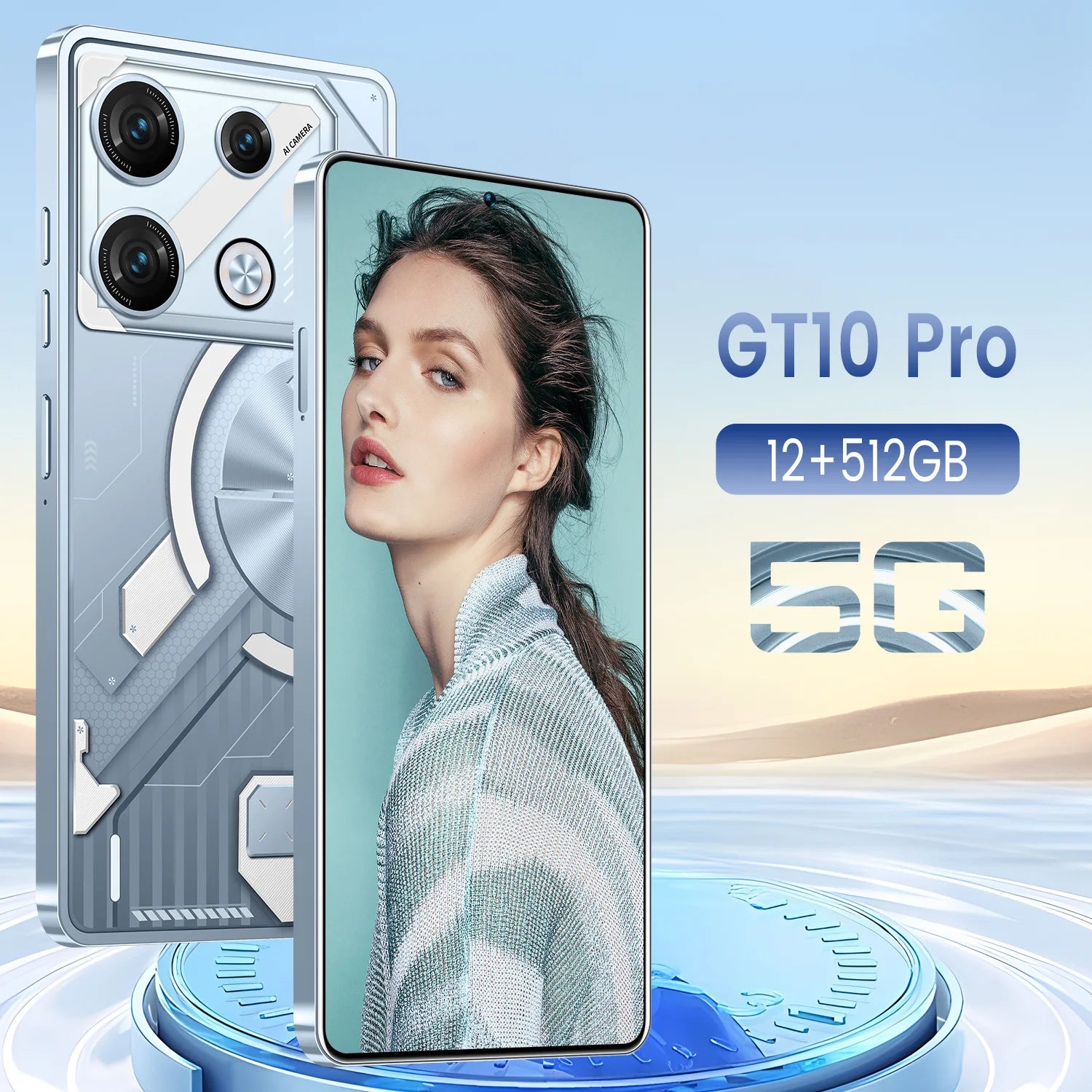 Wholesale GT10 Smartphones Deca Core CPU 108MP Rear Camera 144Hz HD Display Dual SIM Card Android 13 Hot Selling 12GB+512GB LTE
