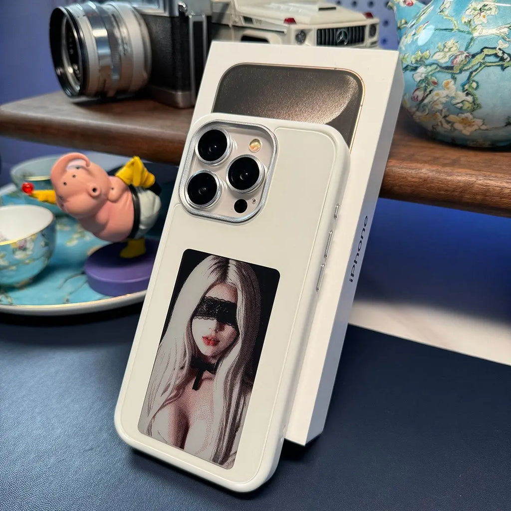 NFC Phone Case Wholesale LED Smart E Ink Screen Phone Cases PC Cover for iPhone NFC 13 14 15 16 Pro Max DIY Phone Display case