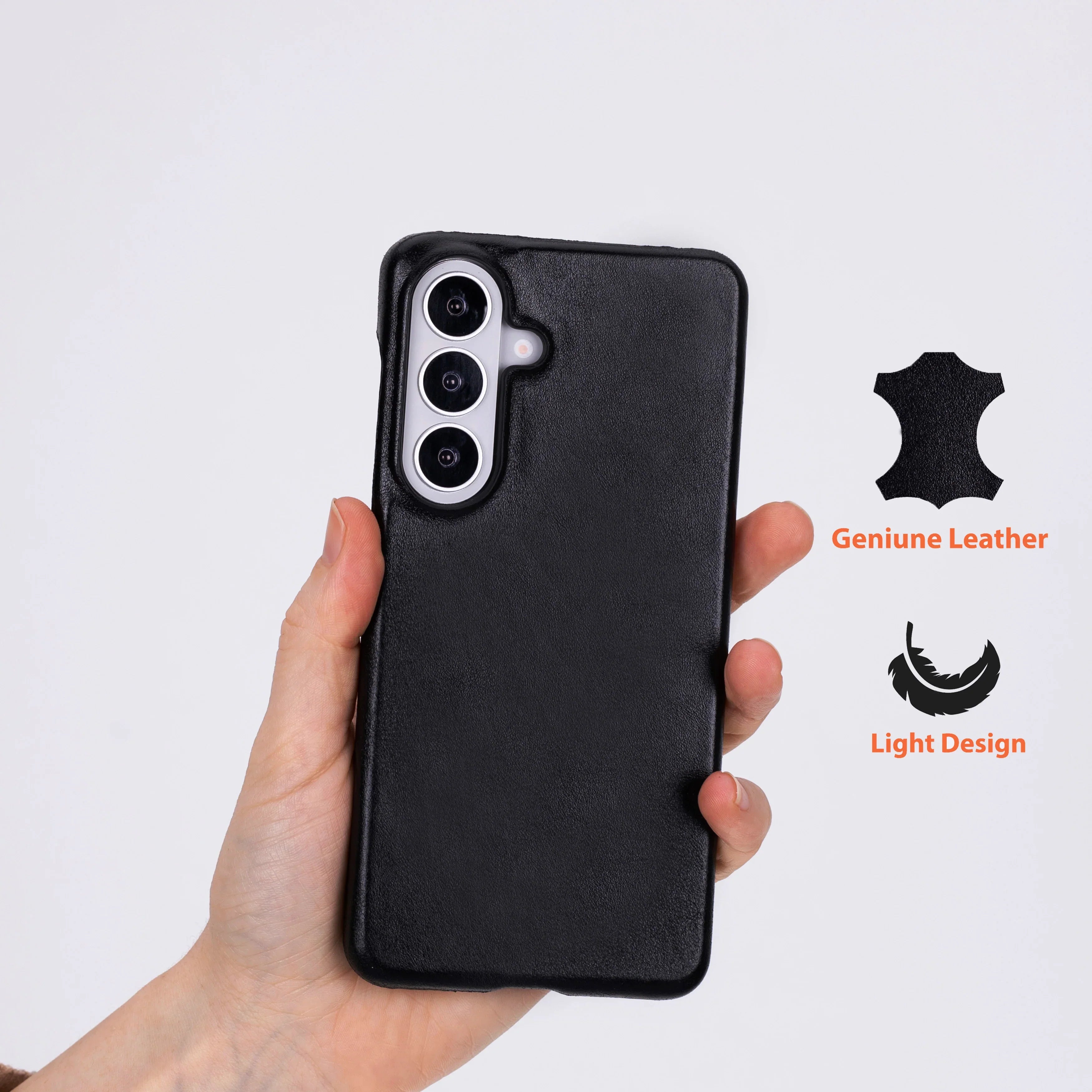 Marion Samsung Galaxy S26 Leather Case – Genuine Leather Slim Cover