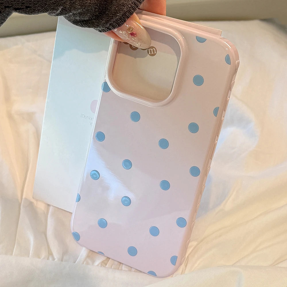 INS Lovely Polka Dot Cute Soft Phone Case for iPhone