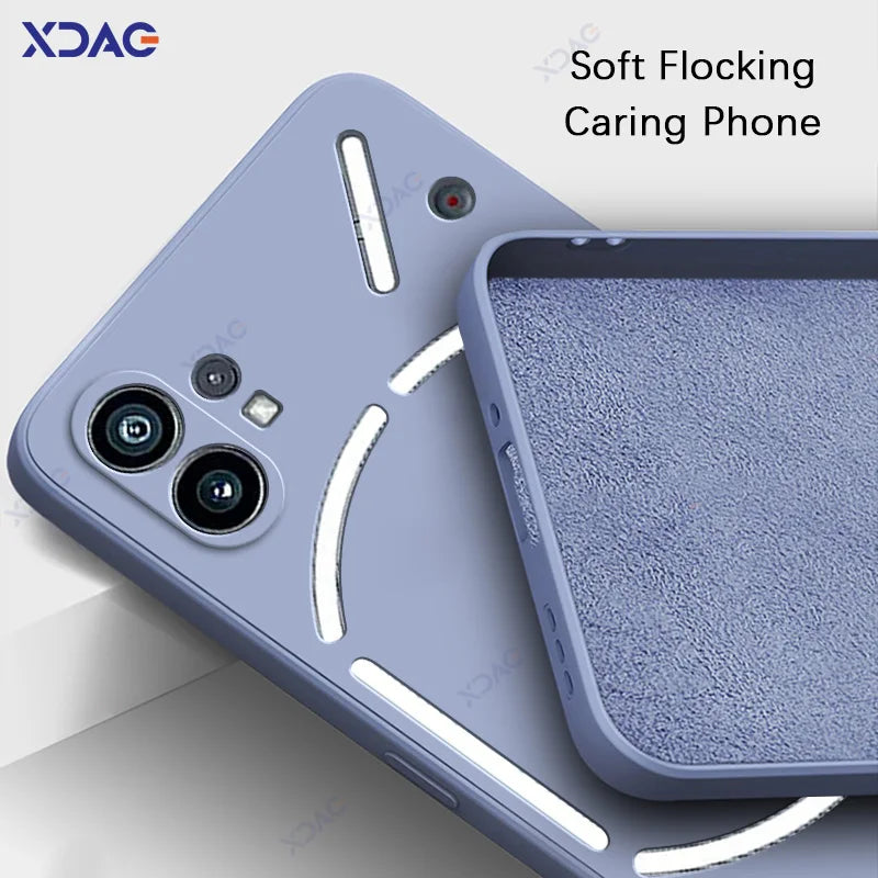 Original Mobile Phone Case for Nothing Phone 1 NothingPhone1 5G 360 Soft Luxury Square Liquid Silicone Back Cover Waterproof Bag