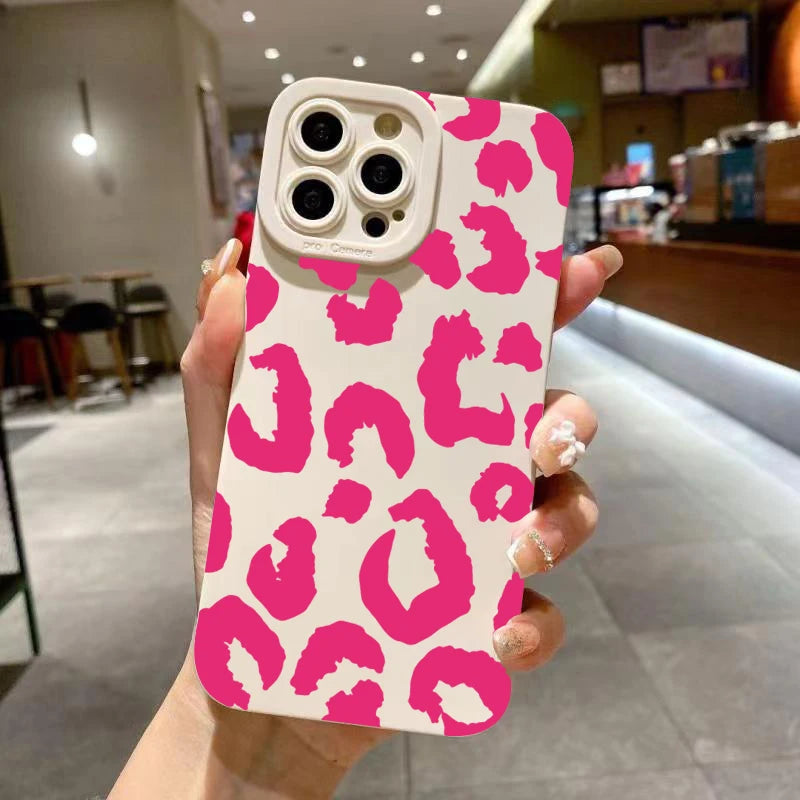 Leopard Design Camera Protective Phone Case for iPhone 16