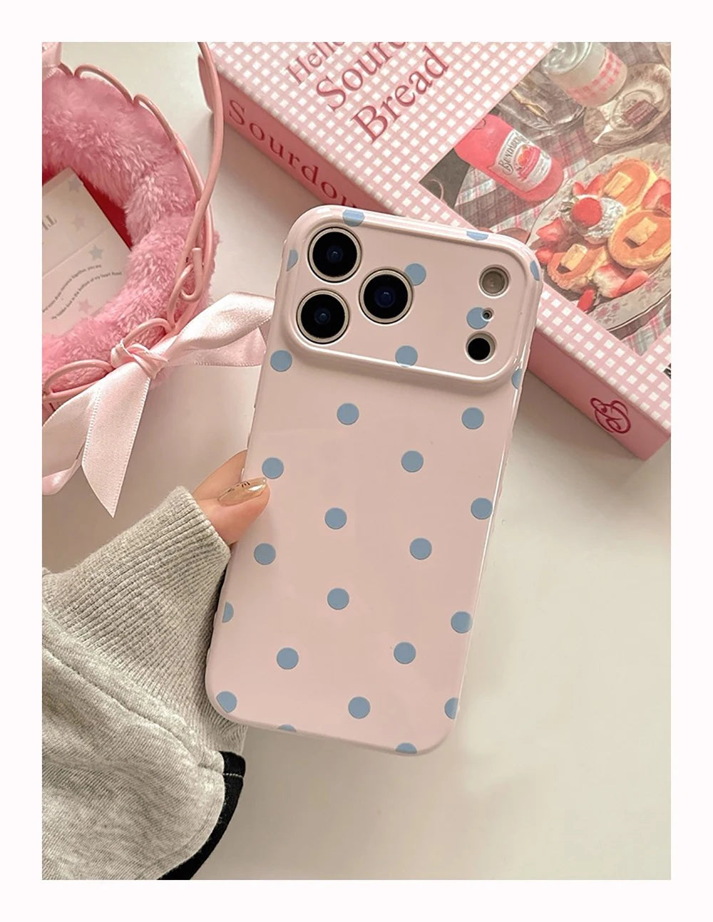 INS Lovely Polka Dot Cute Soft Phone Case for iPhone