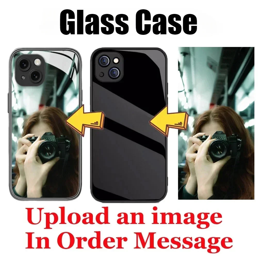 DIY Photo Phone Case for iPhone 17 Pro Max Air 16 Plus 15Pro 14 13 12 Mini 11 Custom Personalized Picture Silicone Glass Cover