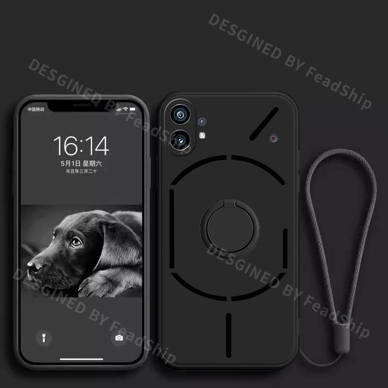 Liquid Silicone Case For Nothing Phone 2 1 3 2A CMF 2 Pro Soft Cover Shockproof Phone Case with Holder Screen Protector Film