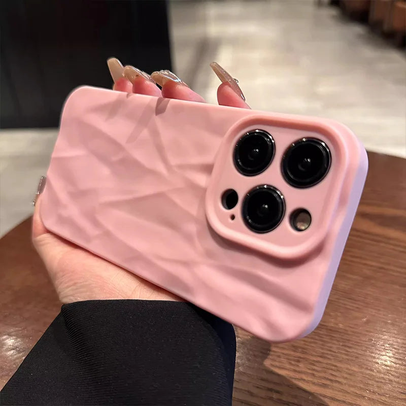 Personalized Wrinkled Phone Case For iPhone 16 15 14 13 12 11 Pro Max SE2 SE3 7 8 Plus XS Max X XR Soft Phone Case Back Cover