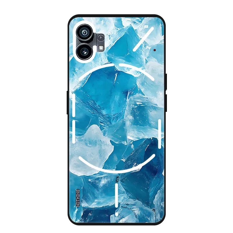 For Nothing Phone 2 1 Two One Case Marble Painted Soft Matte Silicone Back Cover For Nothing Phone2 Phone1 2 3 Full Phone Shell