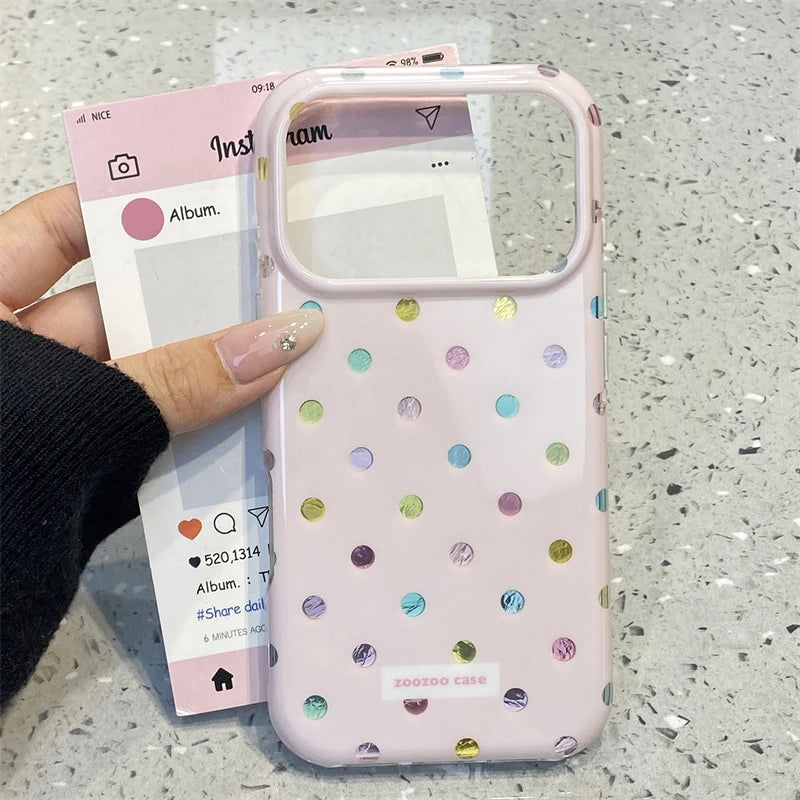 INS Korean Colorful Point Phone Case For iphone