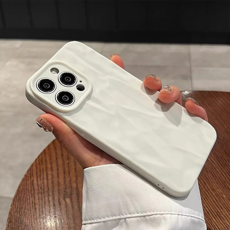 Personalized Wrinkled Phone Case For iPhone 16 15 14 13 12 11 Pro Max SE2 SE3 7 8 Plus XS Max X XR Soft Phone Case Back Cover