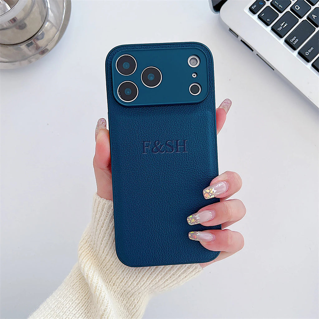 Personalized Phone Case For iPhone 17 16 15 14 13 12 11 Pro Max Plus 17Air Luxury PU Leather Customized Initials Name Gift Cover