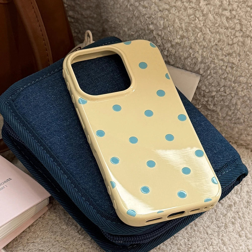 INS Lovely Polka Dot Cute Soft Phone Case for iPhone