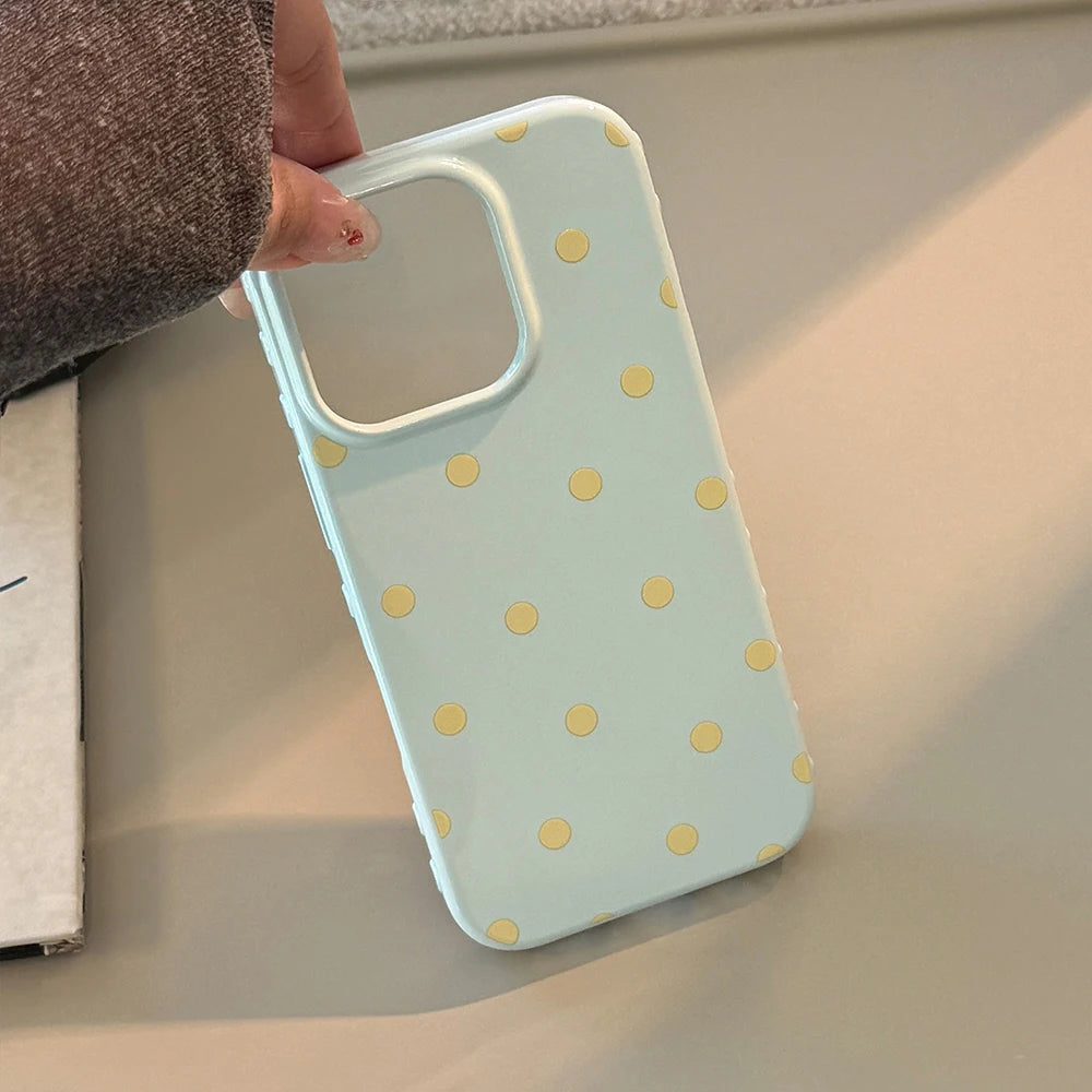 INS Lovely Polka Dot Cute Soft Phone Case for iPhone