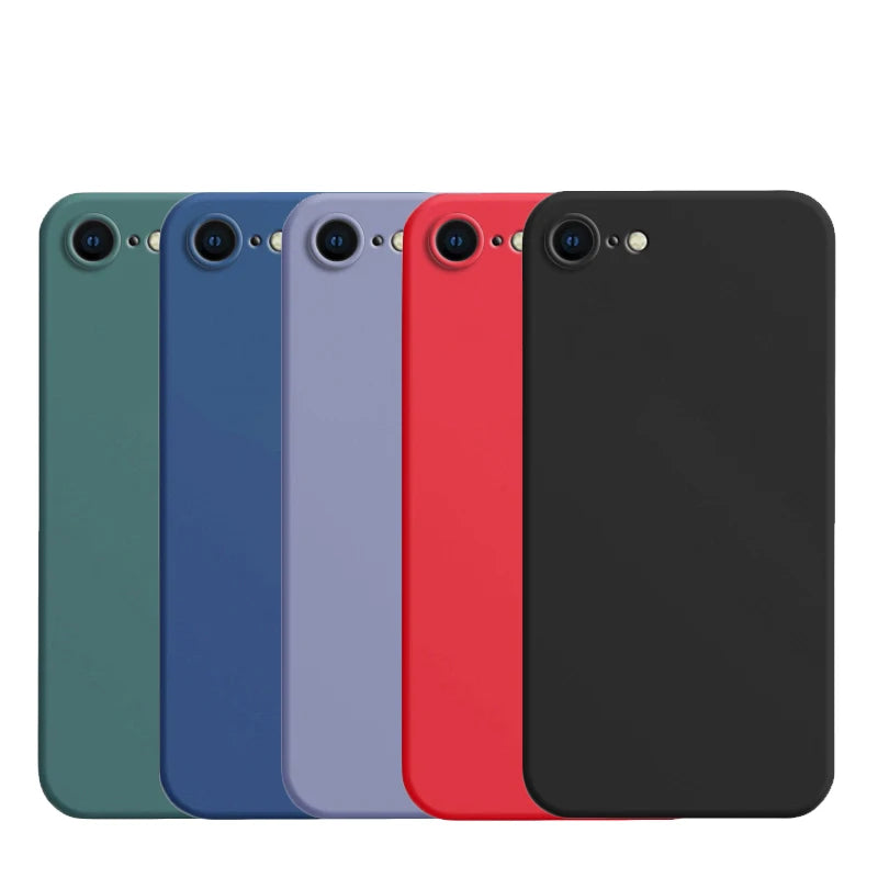 For iPhone 8 Case For iPhone SE 2022 2020 7 8 Plus Cover Case Luxury Shockproof Soft TPU Liquid Silicone Phone Back Cover Case