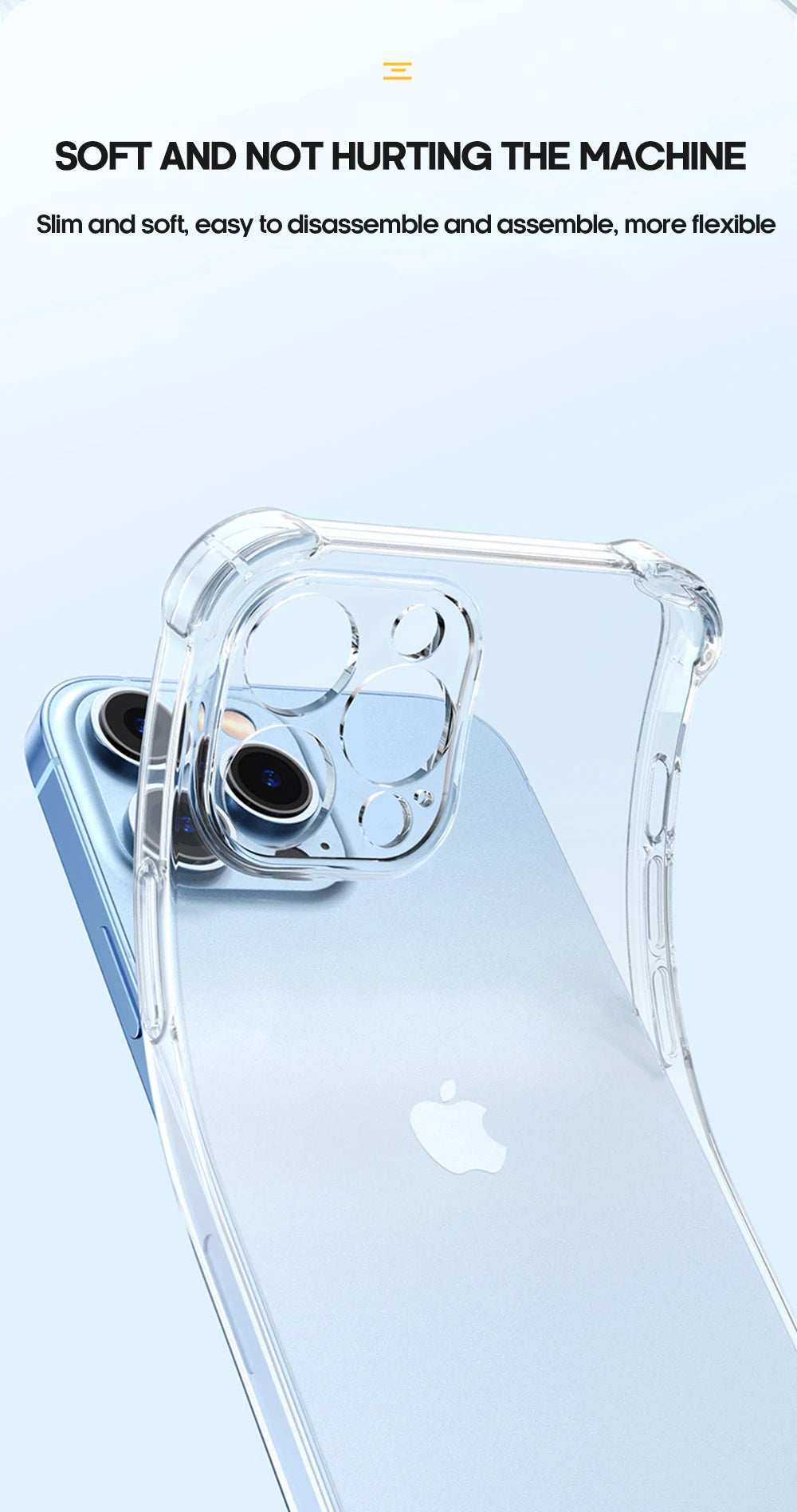 Shockproof Silicone Clear Phone Case for iPhone
