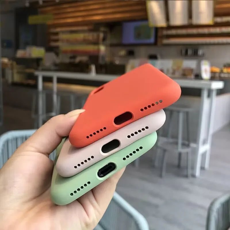 Liquid Silicone Case or Phone 15 14 13 12 Case Anti slip and Anti fall or Phone 8 7 Plus SE Shockproof Cover phone ca