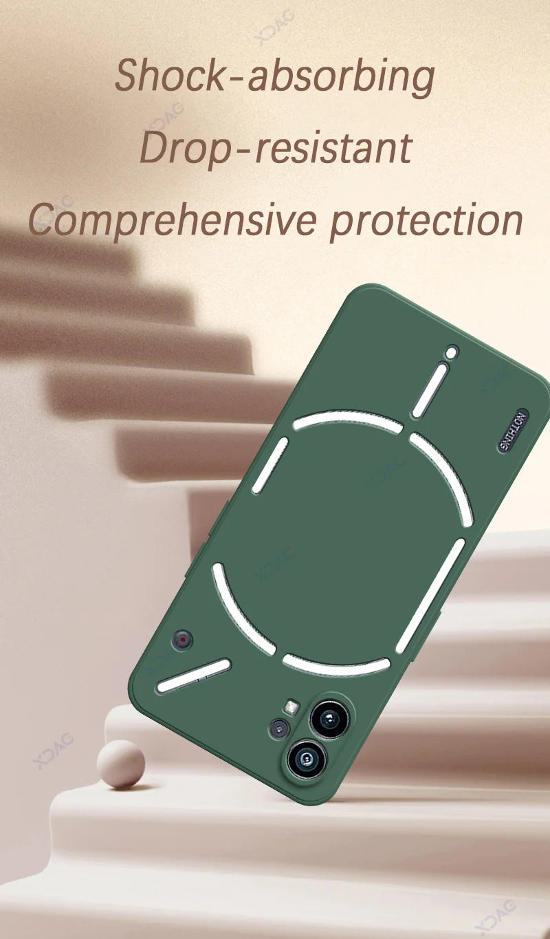 Original Mobile Phone Case for Nothing Phone 1 NothingPhone1 5G 360 Soft Luxury Square Liquid Silicone Back Cover Waterproof Bag
