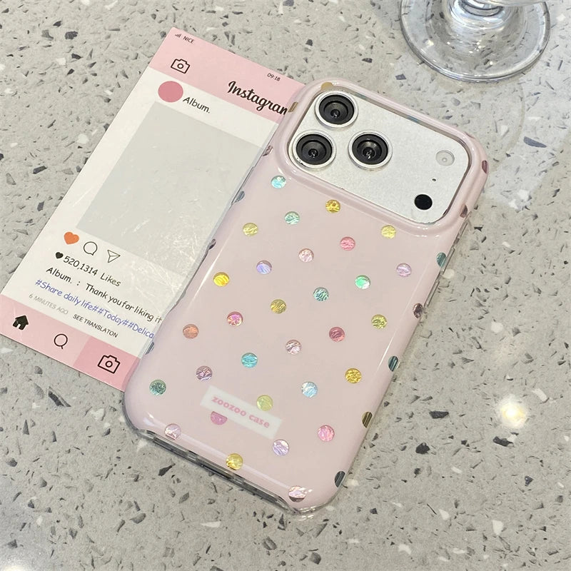 INS Korean Colorful Point Phone Case For iphone