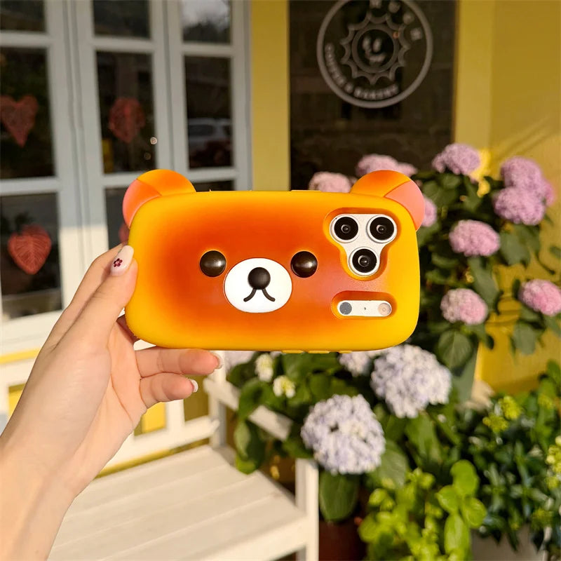Phone case suitable for iPhone | Funny burnt bread bear | Silicone cartoon | Gift style | Phone case 13 14 15 16 17 Pro Max