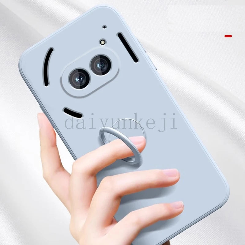 Liquid Silicone Case For Nothing Phone 2 1 3 2A CMF 2 Pro Soft Cover Shockproof Phone Case with Holder Screen Protector Film
