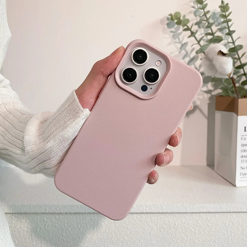 Leather Phone Case For iPhone 17 Pro Max 16 13 11 15 14 Plus 12 17 Air 17Promax 16promax Shockproof Soft TPU Funda Cover Coque