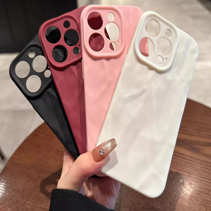 Personalized Wrinkled Phone Case For iPhone 16 15 14 13 12 11 Pro Max SE2 SE3 7 8 Plus XS Max X XR Soft Phone Case Back Cover