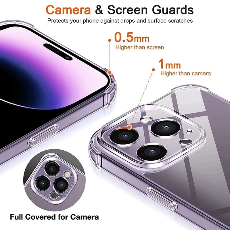Shockproof Silicone Clear Phone Case for iPhone