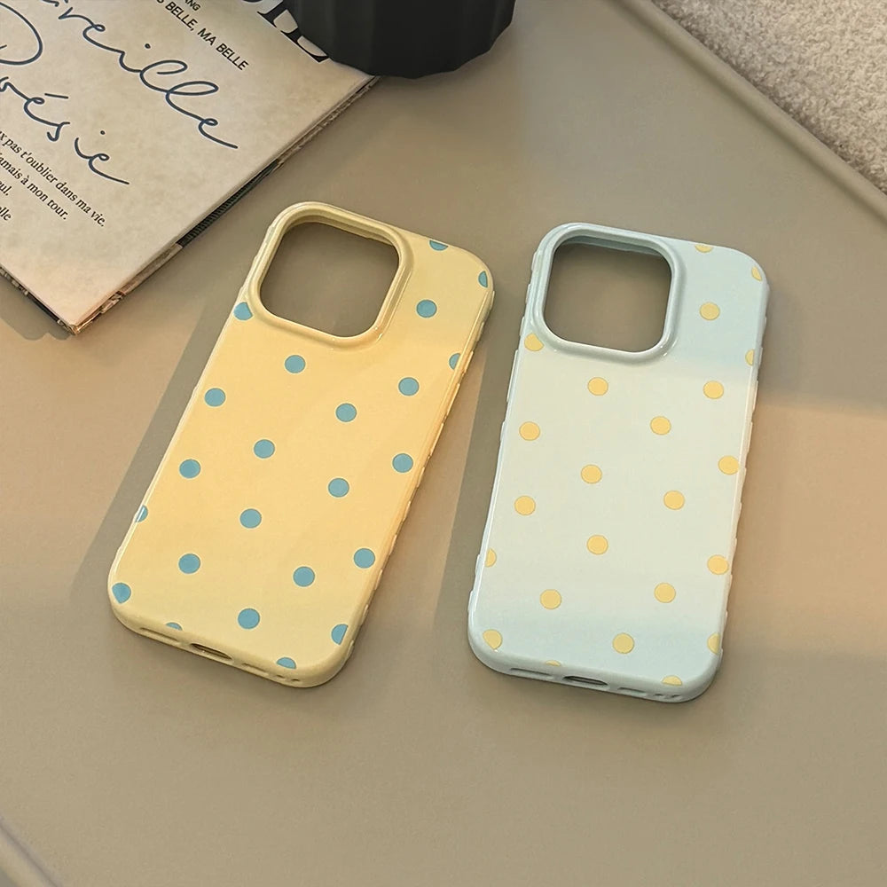 INS Lovely Polka Dot Cute Soft Phone Case for iPhone