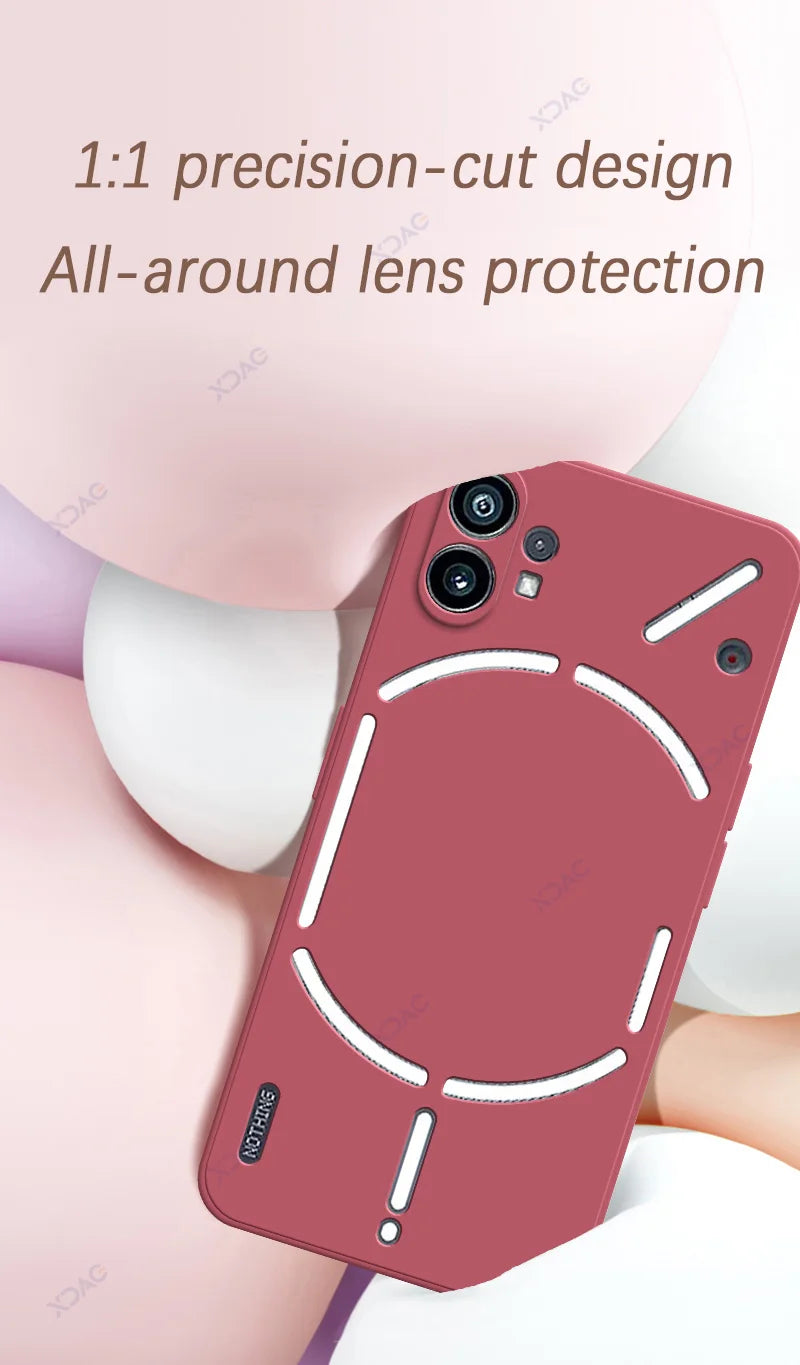 Original Mobile Phone Case for Nothing Phone 1 NothingPhone1 5G 360 Soft Luxury Square Liquid Silicone Back Cover Waterproof Bag