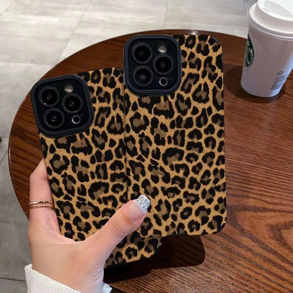 Fashion Soft Phone Cases For iPhone 13 12 MINI 11 14 15 16 Pro Max XS Max XR 7 8 Plus Leopard Pattern Silicone Case Back Cover