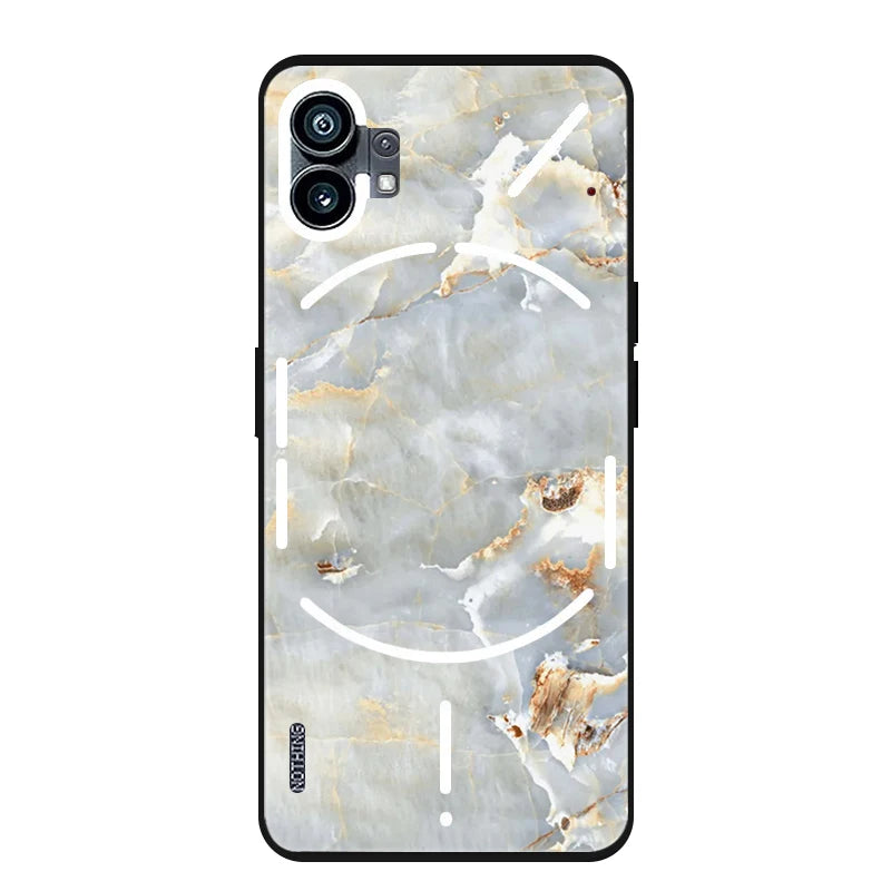 For Nothing Phone 2 1 Two One Case Marble Painted Soft Matte Silicone Back Cover For Nothing Phone2 Phone1 2 3 Full Phone Shell
