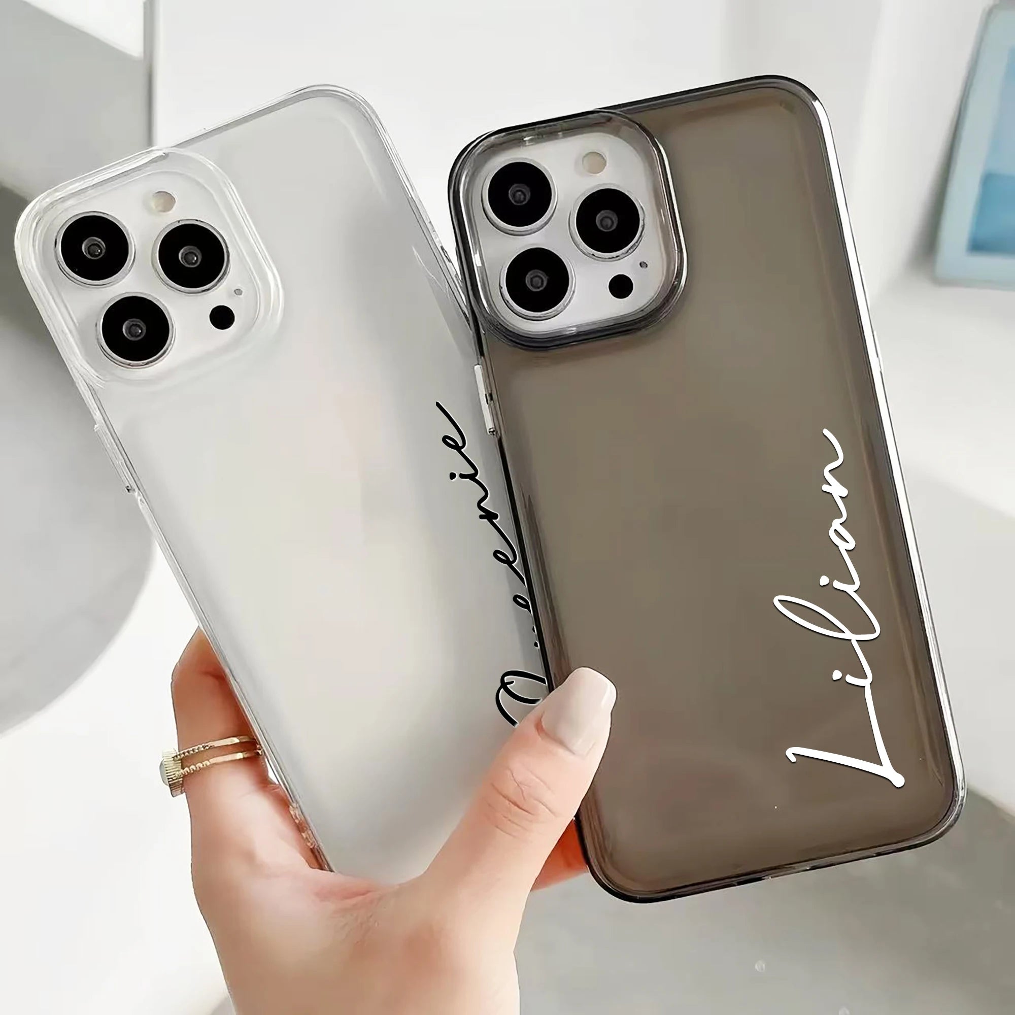  Personalized Custom Name DIY Phone Case For iPhone 17 16 15 14 13 12 11 Pro Max Plus Clear Soft TPU Case Shockproof 17 Air