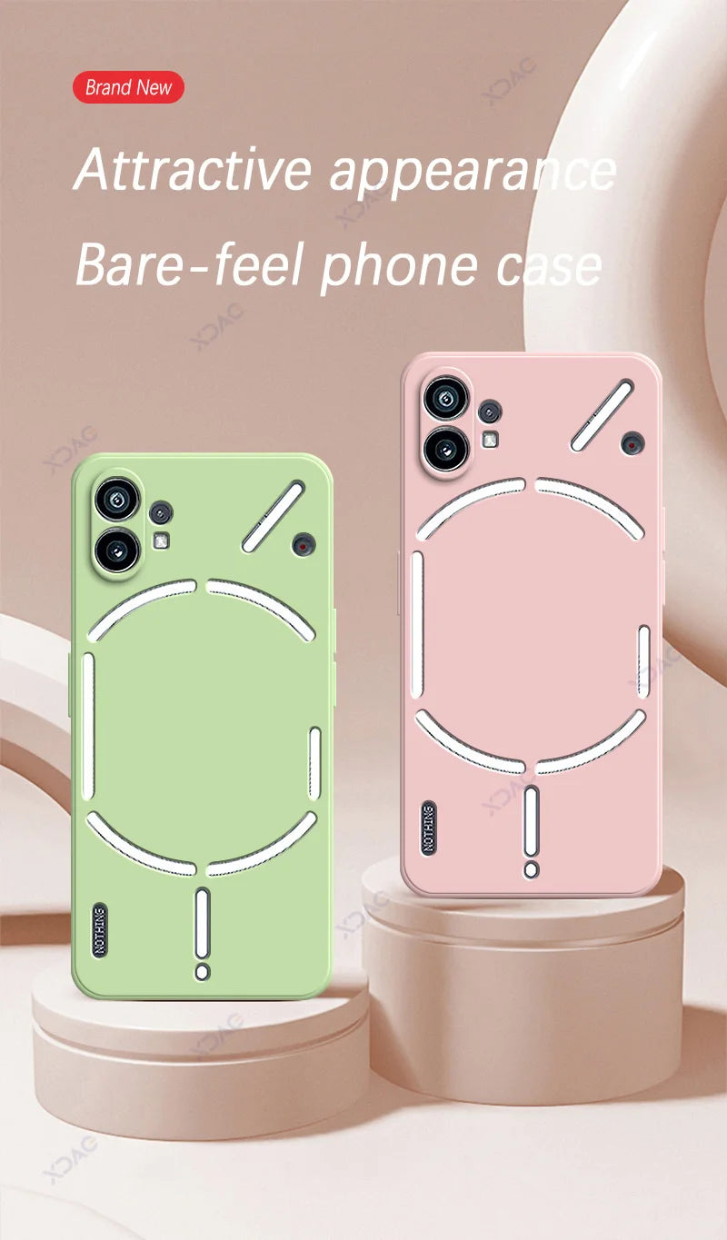 Original Mobile Phone Case for Nothing Phone 1 NothingPhone1 5G 360 Soft Luxury Square Liquid Silicone Back Cover Waterproof Bag