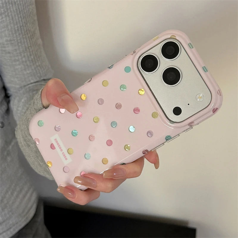 INS Korean Colorful Point Phone Case For iphone