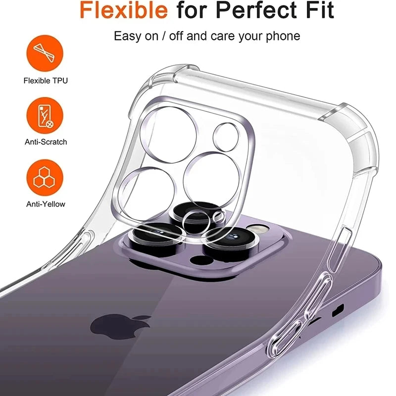 Shockproof Silicone Clear Phone Case for iPhone