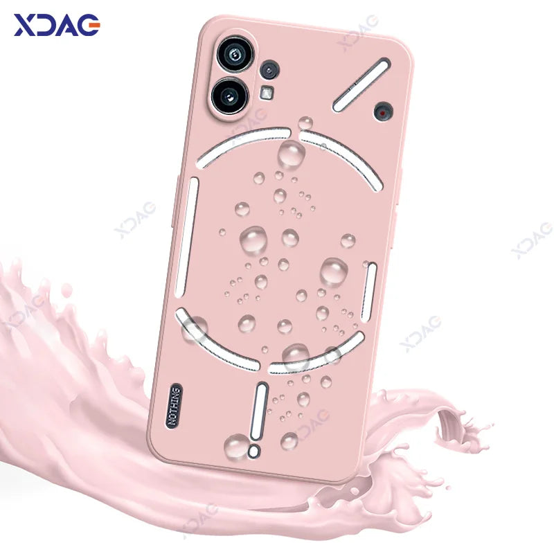Original Mobile Phone Case for Nothing Phone 1 NothingPhone1 5G 360 Soft Luxury Square Liquid Silicone Back Cover Waterproof Bag