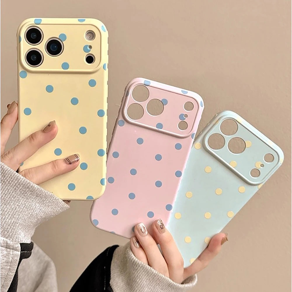 INS Lovely Polka Dot Cute Soft Phone Case for iPhone
