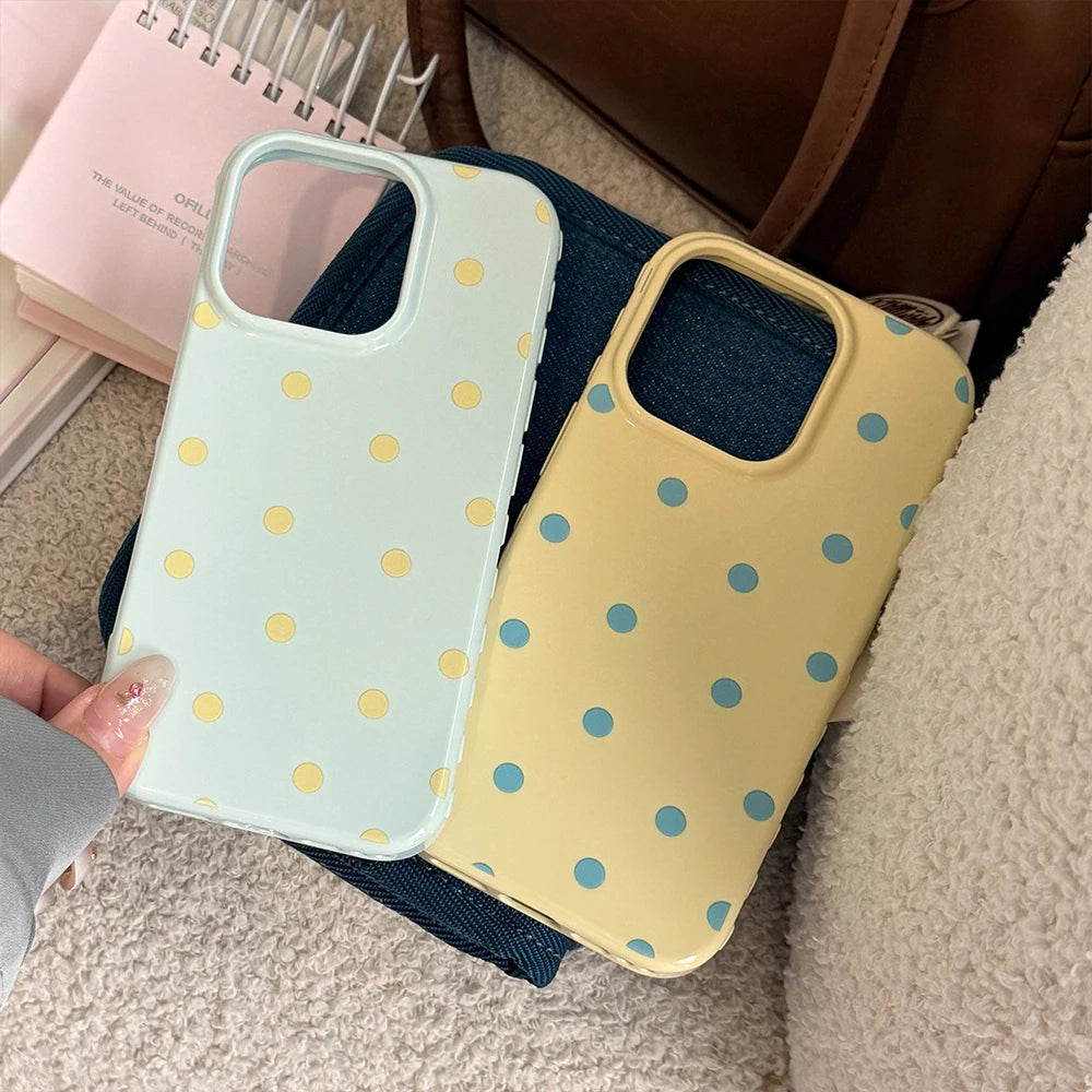 INS Lovely Polka Dot Cute Soft Phone Case for iPhone