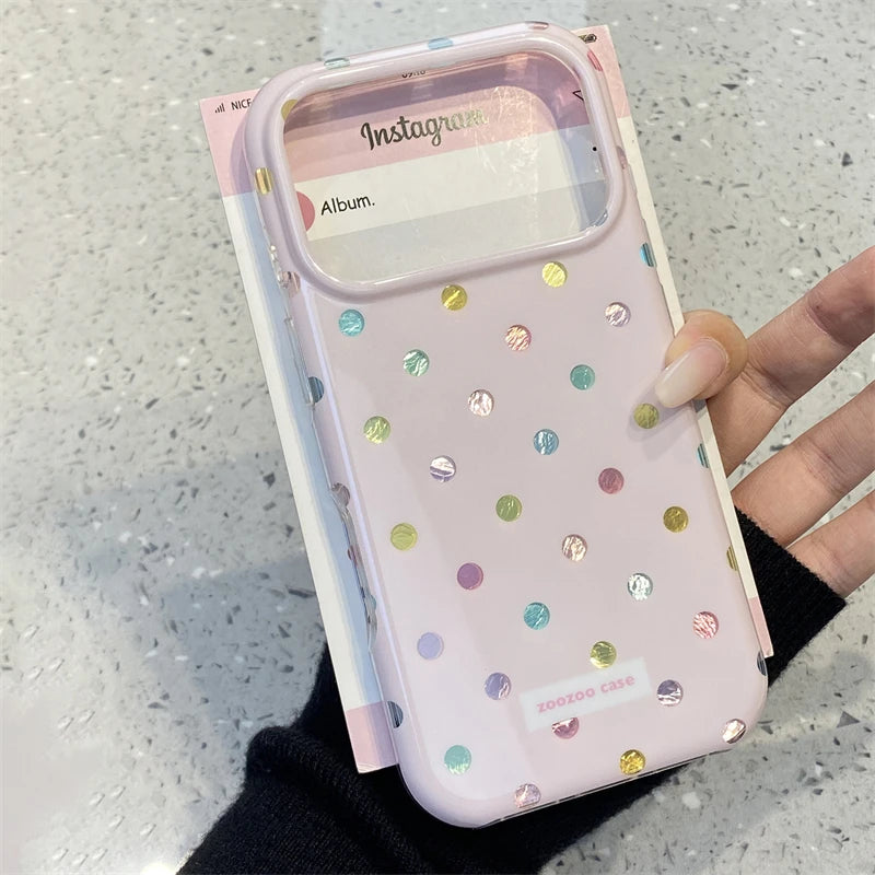 INS Korean Colorful Point Phone Case For iphone