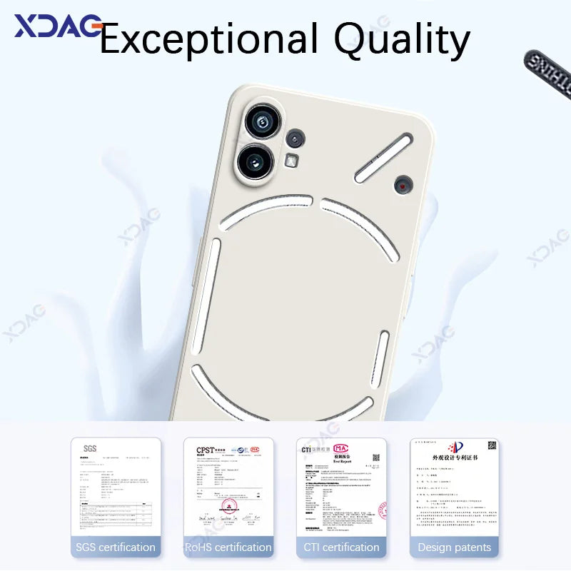 Original Mobile Phone Case for Nothing Phone 1 NothingPhone1 5G 360 Soft Luxury Square Liquid Silicone Back Cover Waterproof Bag