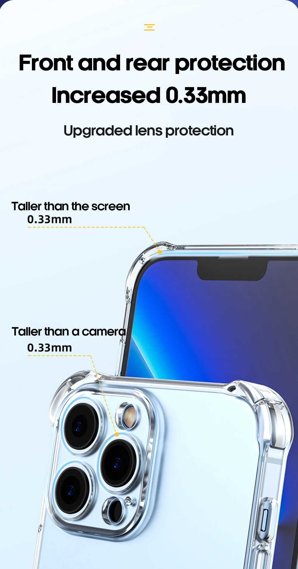Shockproof Silicone Clear Phone Case for iPhone