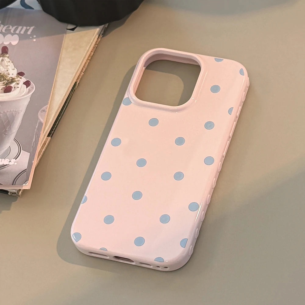 INS Lovely Polka Dot Cute Soft Phone Case for iPhone