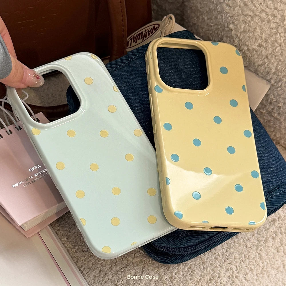 INS Lovely Polka Dot Cute Soft Phone Case for iPhone
