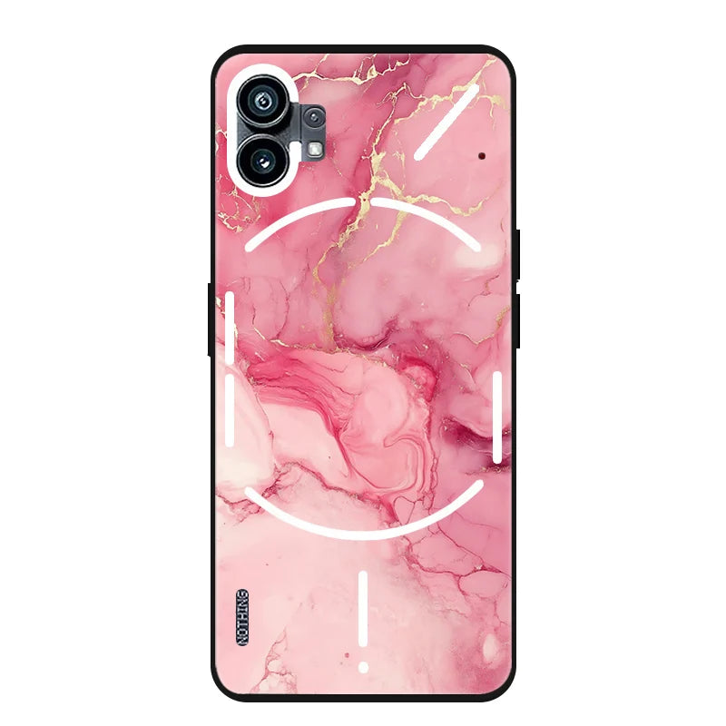 For Nothing Phone 2 1 Two One Case Marble Painted Soft Matte Silicone Back Cover For Nothing Phone2 Phone1 2 3 Full Phone Shell