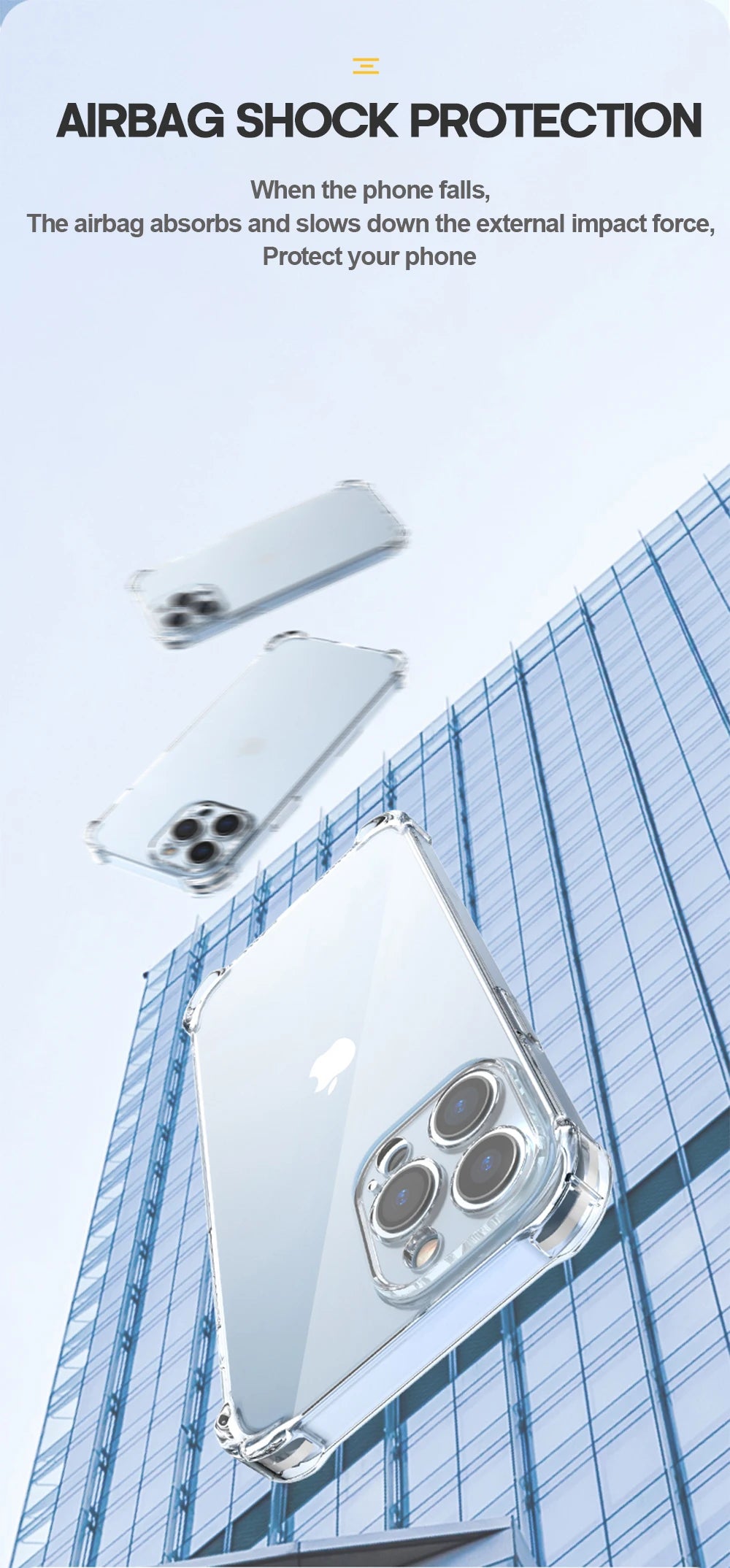 Shockproof Silicone Clear Phone Case for iPhone