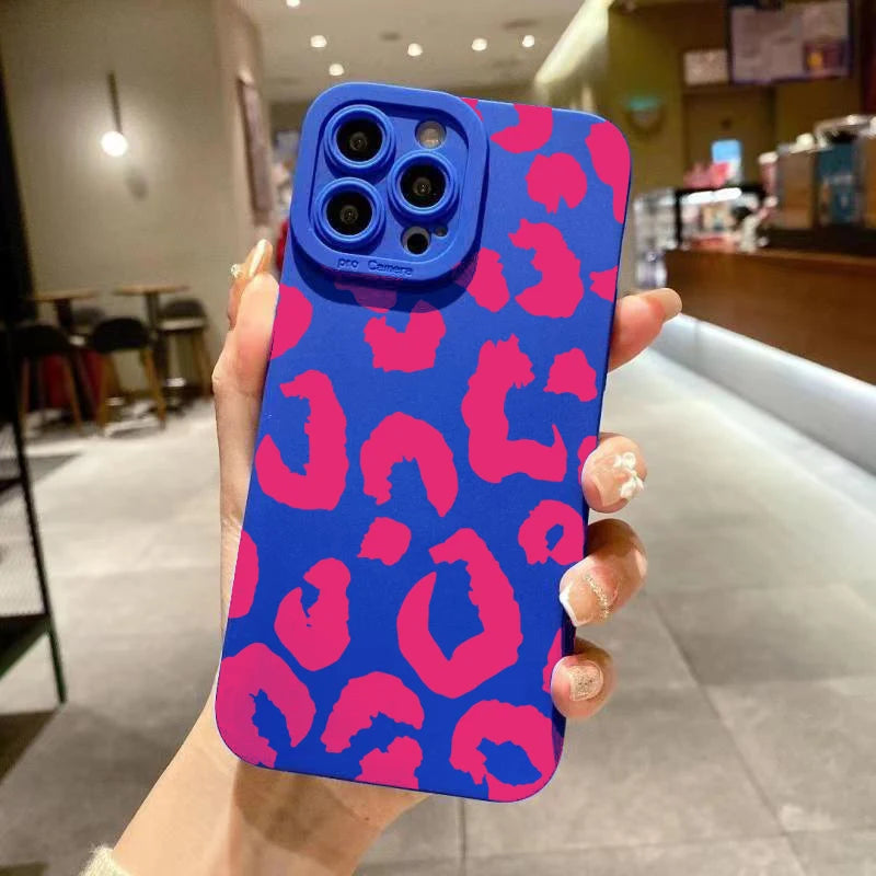 Leopard Design Camera Protective Phone Case for iPhone 16