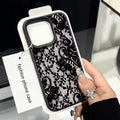 Elegant Black Lace Floral Pattern Phone Case For iPhone 17 Case iPhone